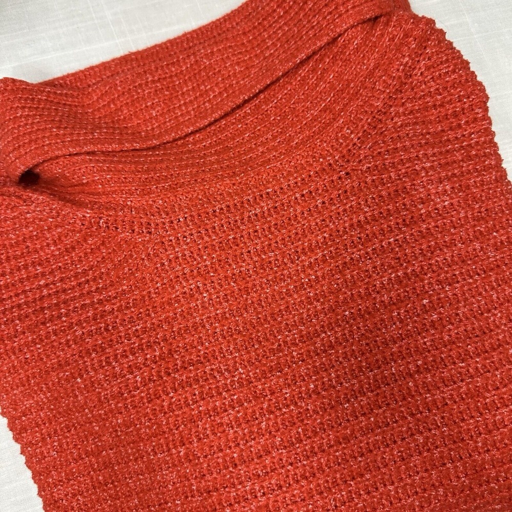 Joan Vass New York Women's Medium Cowl‎ Neck Oversized Red Sweater